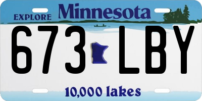 MN license plate 673LBY