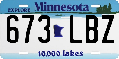 MN license plate 673LBZ