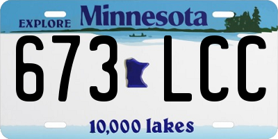 MN license plate 673LCC