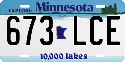 MN license plate 673LCE
