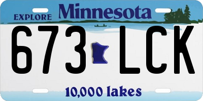 MN license plate 673LCK