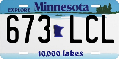 MN license plate 673LCL