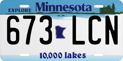 MN license plate 673LCN