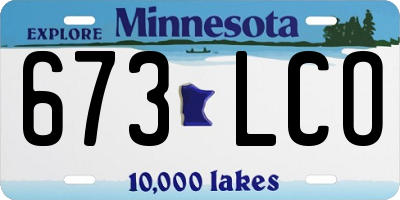 MN license plate 673LCO