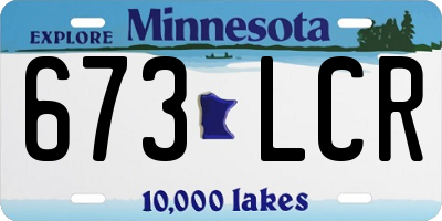 MN license plate 673LCR