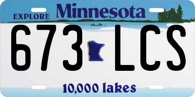 MN license plate 673LCS