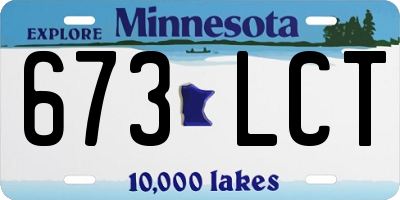 MN license plate 673LCT