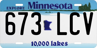 MN license plate 673LCV
