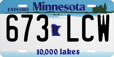MN license plate 673LCW