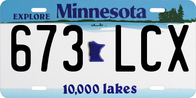 MN license plate 673LCX