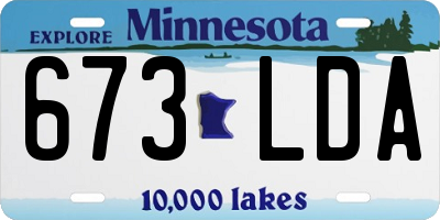 MN license plate 673LDA