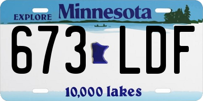 MN license plate 673LDF