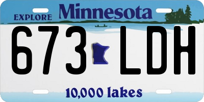 MN license plate 673LDH