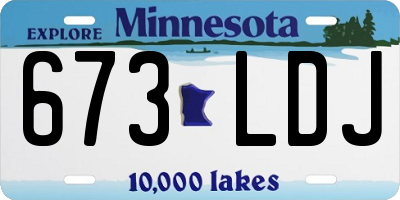 MN license plate 673LDJ