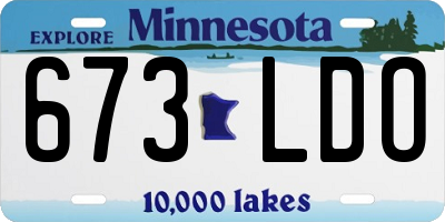 MN license plate 673LDO