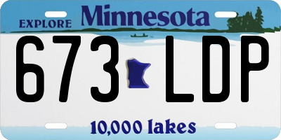 MN license plate 673LDP
