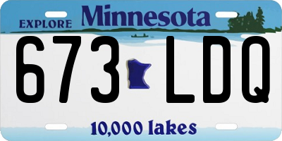 MN license plate 673LDQ