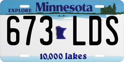 MN license plate 673LDS