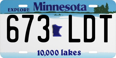 MN license plate 673LDT