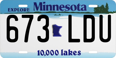 MN license plate 673LDU