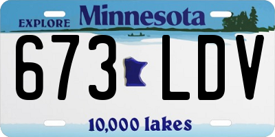 MN license plate 673LDV
