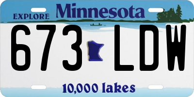 MN license plate 673LDW