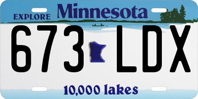 MN license plate 673LDX