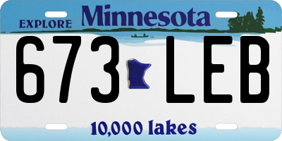 MN license plate 673LEB