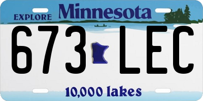 MN license plate 673LEC