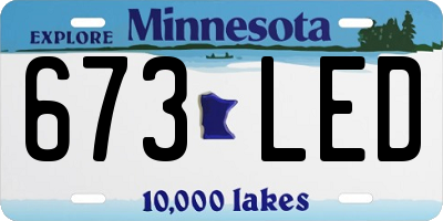 MN license plate 673LED
