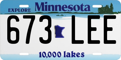 MN license plate 673LEE