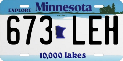 MN license plate 673LEH