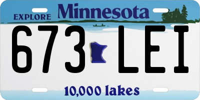 MN license plate 673LEI