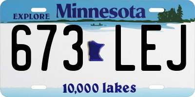 MN license plate 673LEJ