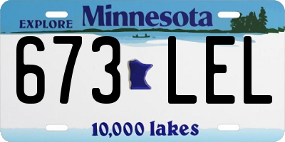 MN license plate 673LEL
