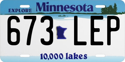 MN license plate 673LEP
