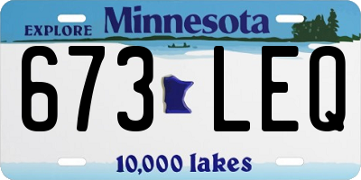 MN license plate 673LEQ