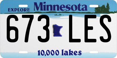 MN license plate 673LES