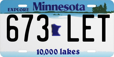MN license plate 673LET