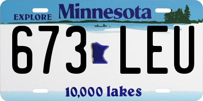 MN license plate 673LEU