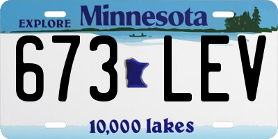 MN license plate 673LEV