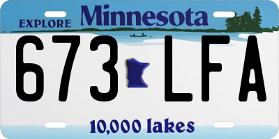 MN license plate 673LFA