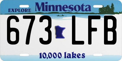 MN license plate 673LFB
