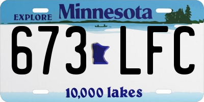 MN license plate 673LFC