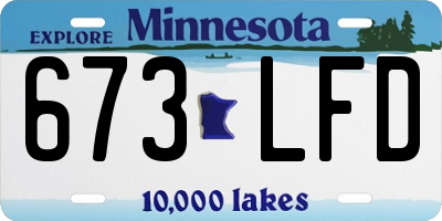 MN license plate 673LFD