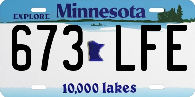 MN license plate 673LFE