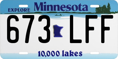 MN license plate 673LFF