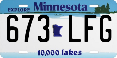 MN license plate 673LFG