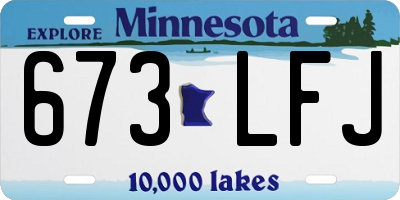 MN license plate 673LFJ