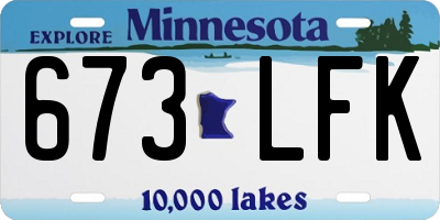 MN license plate 673LFK